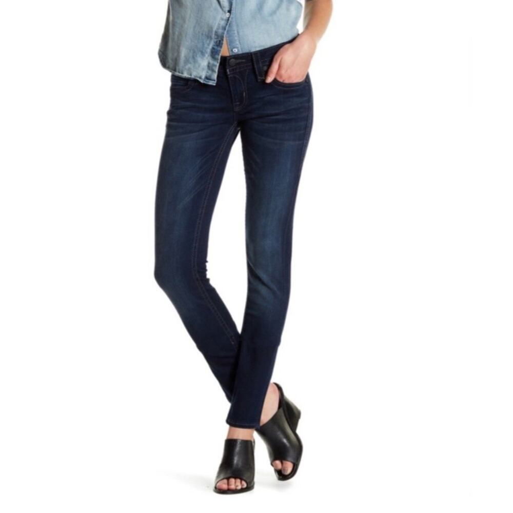 Rock Revival Womens‎ Blue Stretch Denim Low Rise Janeil Skinny Leg Jeans Size 24